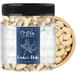 lila dry fruits cashews 1 kg  natural and unsalted whole cashew  premium kaju ideal for dieting snacking cooking and baking  protein rich kajau dry fruits perfect for gifting