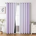 Lilac and Greyish White Ombre Blackout Curtains Living Room 84 Inches Long
