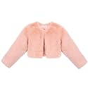 Lilax Girls Cozy Faux Fur Long Sleeve Crew Neck Dress Coat