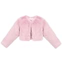 Lilax Girls Cozy Faux Fur Long Sleeve Crew Neck Dress Coat