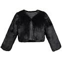 Lilax Girls Cozy Faux Fur Long Sleeve Crew Neck Dress Coat