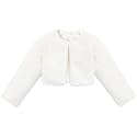 Lilax Girls Cozy Faux Fur Long Sleeve Crew Neck Dress Coat
