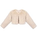 Lilax Girls Cozy Faux Fur Long Sleeve Crew Neck Dress Coat