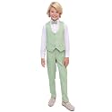 Lilax Toddler &amp; Little Boys Suit Set, Formal Suit Vest, White Dress Shirt, Dress Pants and Bowtie 4 Piece Suit Set