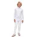 Lilax Toddler &amp; Little Boys Suit Set, Formal Suit Vest, White Dress Shirt, Dress Pants and Bowtie 4 Piece Suit Set