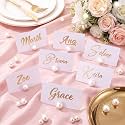 Liliaafar 30 Pack Pearl Place Card Holders for Table Bulk Wedding,White