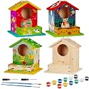 Liliful 1 Pack DIY Birdhouse Kit to Build and Paint, Wooden Bird House