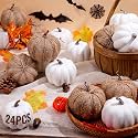 Liliful 24 Pack Artificial Pumpkins Fall Harvest Decor Foam Pumpkin 4 Inch