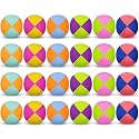 Liliful 24 Pcs Footbag Balls 2.56 Inch Juggling Toy,Rainbow,Retro