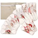 Lilind® 17 Pack Jumbo Set Organic Cloth Pads, Reusable Washable Menstrual Family Cloth, Zero Waste 100% Cotton, Random Flowers Prints