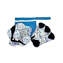 Lilind® 6 Pack Black Cloth Pads, Overnight 12 inch 100% Cotton Reusable Menstrual Sanitary Napkins, Free Wet Bag, Complete Set, Zero Waste