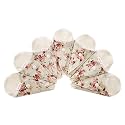 Lilind ® 7 Pack Thong Pantyliner Cloth Pads on Red Flowers, 100% Organic Cotton Reusable Washable Menstrual Sanitary Napkins, Waterproof and Leak-Proof, Eco Friendly and Zero Waste