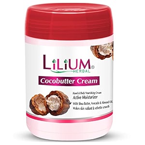 lilium herbal cocoa butter active moisturizer cream - deep hydration for dry skin - vitamin e amp herbal extracts - large 900ml value pack - for smooth soft amp radiant skin