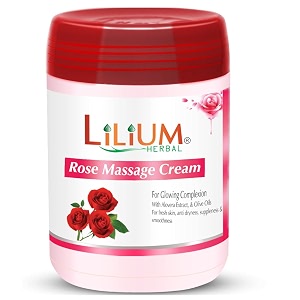 lilium herbal rose massage cream 900g skin toning skin soothing anti-inflammatory aromatic rich in antioxidants reduces wrinkles hydrates your skin amp moisturize naturally suitable for all skin