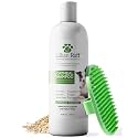 Lillian Ruff PRO Formula Deodorizing Oatmeal Dog Shampoo - Calms Itching &amp; Allergies, Ultra-Nourishing Dry Skin Relief - Oatmeal, Aloe, Coconut Oil, Lavender &amp; Provitamin B5 - Made in USA 16oz+Brush
