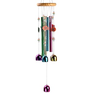 lilone brass pipe and bell wind chimes for home balcony good sound  multi color  24 inch long