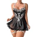 Lilosy Sexy Badydoll Lingerie Dress Women Outfits with Thong 3XS-6XL