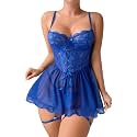 Lilosy Sexy Badydoll Lingerie Dress Women Outfits with Thong 3XS-6XL