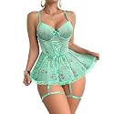 Lilosy Sexy Badydoll Lingerie Dress Women Outfits with Thong 3XS-6XL