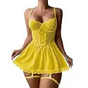 Lilosy Sexy Badydoll Lingerie Dress Women Outfits with Thong 3XS-6XL