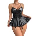Lilosy Sexy Badydoll Lingerie Dress Women Outfits with Thong 3XS-6XL