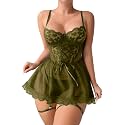 Lilosy Sexy Badydoll Lingerie Dress Women Outfits with Thong 3XS-6XL