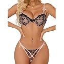 Lilosy Sexy Lingerie Set 2 Piece Women Push Up Bra and Panty 3XS-5XL