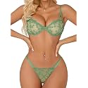 Lilosy Sexy Lingerie Set 2 Piece Women Push Up Bra and Panty 3XS-5XL