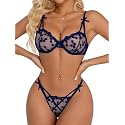 Lilosy Sexy Lingerie Set 2 Piece Women Push Up Bra and Panty 3XS-5XL