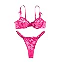 Lilosy Sexy Lingerie Set 2 Piece Women Push Up Bra and Panty 3XS-5XL