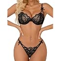 Lilosy Sexy Lingerie Set 2 Piece Women Push Up Bra and Panty 3XS-5XL