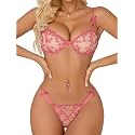 Lilosy Sexy Lingerie Set 2 Piece Women Push Up Bra and Panty 3XS-5XL