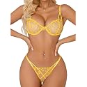 Lilosy Sexy Lingerie Set 2 Piece Women Push Up Bra and Panty 3XS-5XL