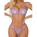 Lilosy Sexy Lingerie Set 2 Piece Women Push Up Bra and Panty 3XS-5XL