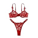 Lilosy Sexy Lingerie Set 2 Piece Women Push Up Bra and Panty 3XS-5XL