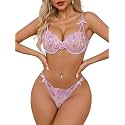 Lilosy Sexy Lingerie Set 2 Piece Women Push Up Bra and Panty 3XS-5XL
