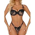 Lilosy Sexy Lingerie Set 2 Piece Women Push Up Bra and Panty 3XS-5XL