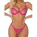 Lilosy Sexy Lingerie Set 2 Piece Women Push Up Bra and Panty 3XS-5XL