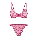 Lilosy Sexy Lingerie Set 2 Piece Women Push Up Bra and Panty 3XS-5XL