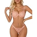 Lilosy Sexy Lingerie Set 2 Piece Women Push Up Bra and Panty 3XS-5XL
