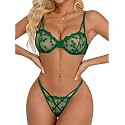 Lilosy Sexy Lingerie Set 2 Piece Women Push Up Bra and Panty 3XS-5XL