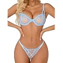 Lilosy Sexy Lingerie Set 2 Piece Women Push Up Bra and Panty 3XS-5XL
