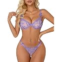 Lilosy Sexy Lingerie Set 2 Piece Women Push Up Bra and Panty 3XS-5XL