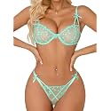 Lilosy Sexy Lingerie Set 2 Piece Women Push Up Bra and Panty 3XS-5XL