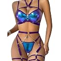 Lilosy Sexy Lingerie Set 3 Pcs Women Strappy Bra and Panty