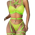Lilosy Sexy Lingerie Set 3 Pcs Women Strappy Bra and Panty