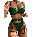Lilosy Sexy Lingerie Set 3 Piece Women with Garter Belt