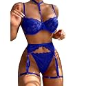 Lilosy Sexy Lingerie Set 3 Piece Women with Garter Belt