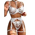 Lilosy Sexy Lingerie Set 3 Piece Women with Garter Belt