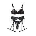 Lilosy Sexy Lingerie Set 3 Piece Women Outfit Bra and Panty